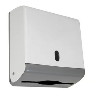 Dispenser para Papel Toalha Interfolha Toalheiro Junior 2 Ou 3 Dobras para 600 Folhas em Plástico ABS Branco Higipack Dispenser para Papel Toalha Interfolha Toalheiro Junior 2 Ou 3 Dobras com Visor Branco Higipack