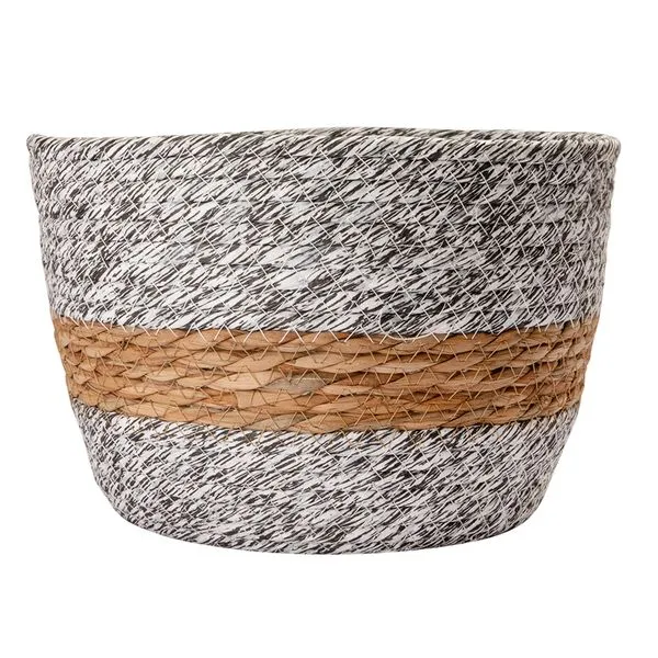 Cachepot Ambiente P Bicolor Papel E Palha Milho 24x24x18cm LM3041AMB - honeyhome