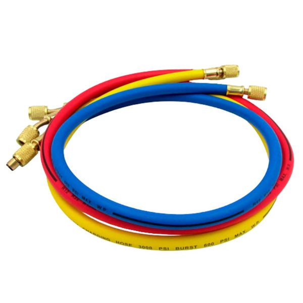 Kit 3 Mangueiras de 90cm para Manifold Gás R12/R22/R134A/R404A AGT Kit com 3 Mangueiras de 90cm para Manifold Gás R12, R22, R134A e R404A