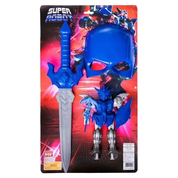 Kit Herói Super Robot Plástico Pp Azul 3 Peças XIS0690 - Toymaster