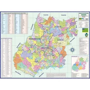 Mapa Geográfica Editora Periódico Estado de Goiás Escolar e Político 120cm X 90cm Mapa Geográfica Editora Estado de Goiás Escolar e Político 120cm X 90cm