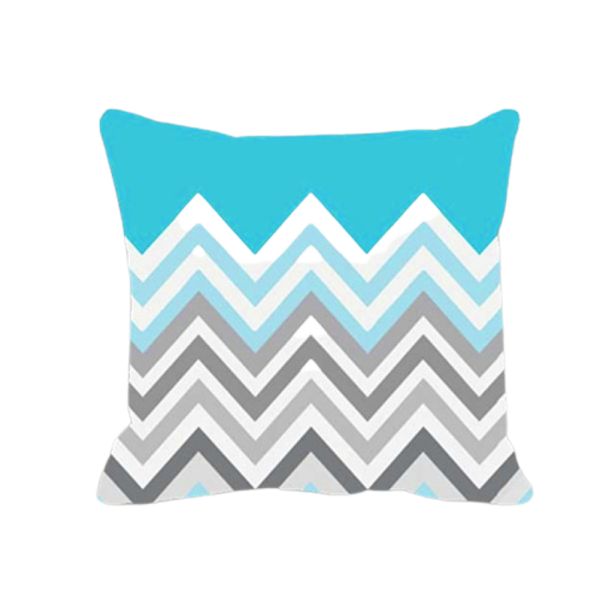 Almofada Chevron Azul e Cinza