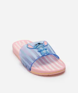 chinelo slide ipanema stitch listrado rosa 25