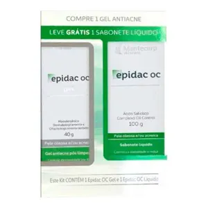 Kit Epidac Oc Sabonete Líquido Facial 100g + Gel Antiacne Pós-Limpeza 40g