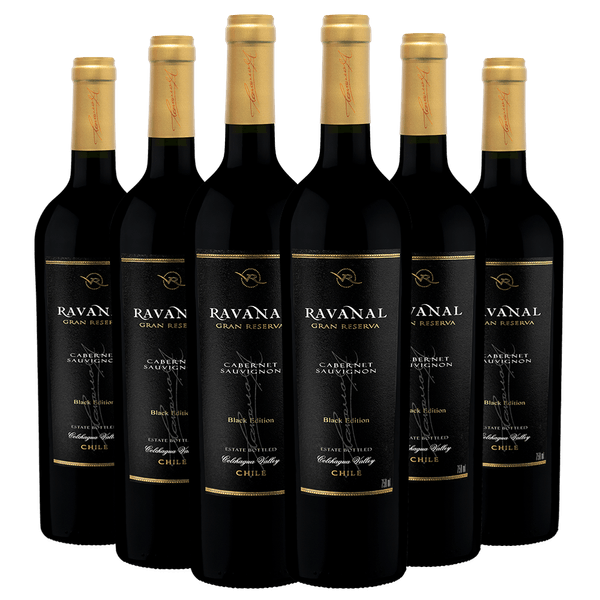 Kit Caixa Fechada 6 Garrafas Vinho Ravanal Gran Reserva Cabernet Sauvignon