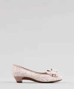 Sapato Infantil Molekinha em Glitter com Laço Rosa Claro 30