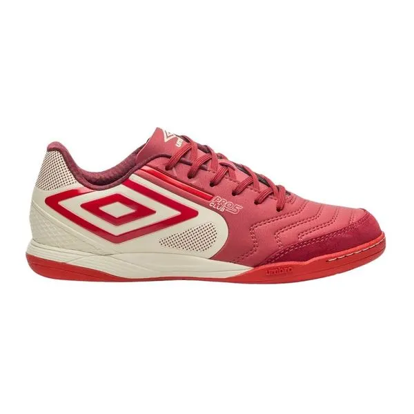 Chuteira Futsal N°40 Umbro Pro 5 Bump Club Branco E Vermelho (MP)
