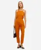 calça feminina de viscose com pregas laranja 42