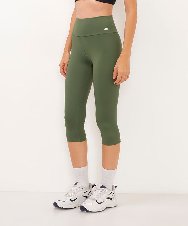 calça corsário básica cós largo esportiva verde P