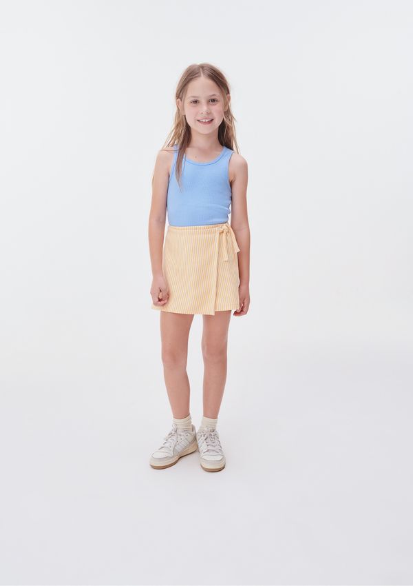 Shorts Saia Transpassada Infantil Menina - Laranja 014