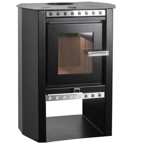 Calefator a Lenha Confort Pinhal Dupla Combustão com Acessórios Inox Preto Fornos Pinhal Calefator a Lenha Confort Pinhal Dupla Combustão Preto Fornos Pinhal