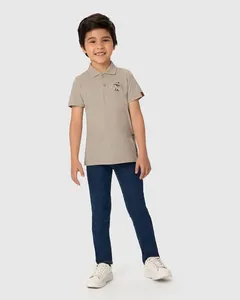 Camisa Polo Infantil Menino Com Estampa Em Malha Botonê Malwee Kids Cinza - 2