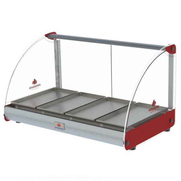 Estufa de Aquecimento Curva para Alimentos PRV-04E 4 Bandejas 250W 110V Vermelho Progás Estufa de Aquecimento Curva para Alimentos PRV-04E 4 Bandejas 250W 110V Progás
