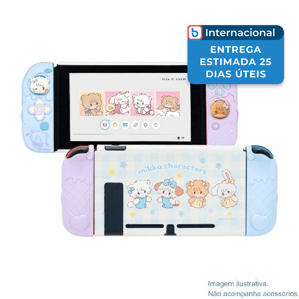Capa Para Nintendo Switch Geekshare Temático Rosa/Azul A-MBI
