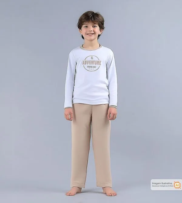 Conjunto Pijama Hora de Aventura Bege - 10