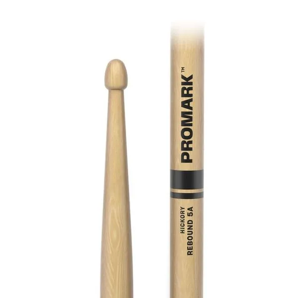 Baqueta Rebound 5A RBH565AW Hickory Americano Ponta de Madeira Amadeirado Promark Baqueta 5A RBH565AW Hickory Americano Ponta de Madeira Promark