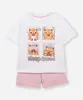 pijama curto infantil capivara com glitter off white 10