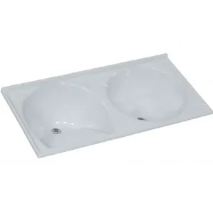 Tanque Duplo Standart 124x62CM em Mármore Sintético Brilhante Pedra Clara AJ Rorato Tanque Duplo Standart 124x62CM Mármore Sintético Pedra Clara AJ Rorato
