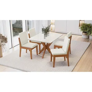 Mesa de Jantar Retangular Nesher Donna com 120 cm de Largura Branco