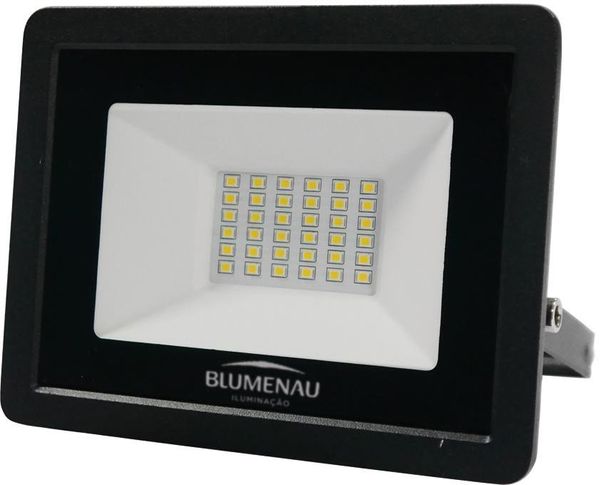 Refletor LED Tech Quadrado 30W 3000K Alumínio E Vidro Blumenau 76303000 Preto Bivolt