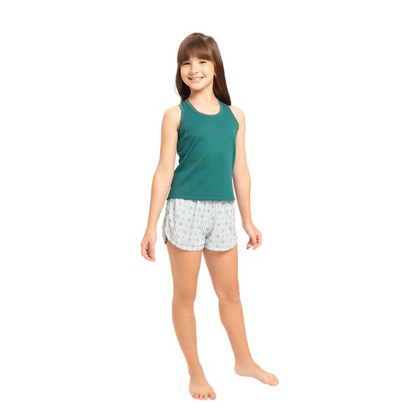 Short Doll Filha Em Ribana E Modal Estampa Estrela Pijama Infantil Feminino Modal Canelado