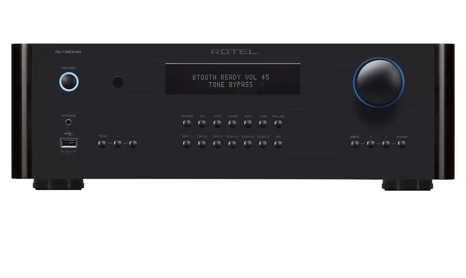 Rotel RC-1590 MKII Pré-Amplificador Hi-Fi 120V Preto - Desempenho Audiófilo e Controle de Precisão