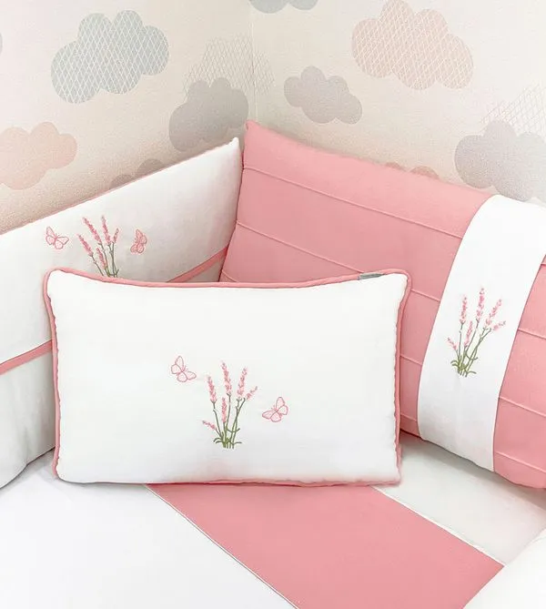 Kit de Berço Lavanda com 7 Peças Rosa - 66C04KB