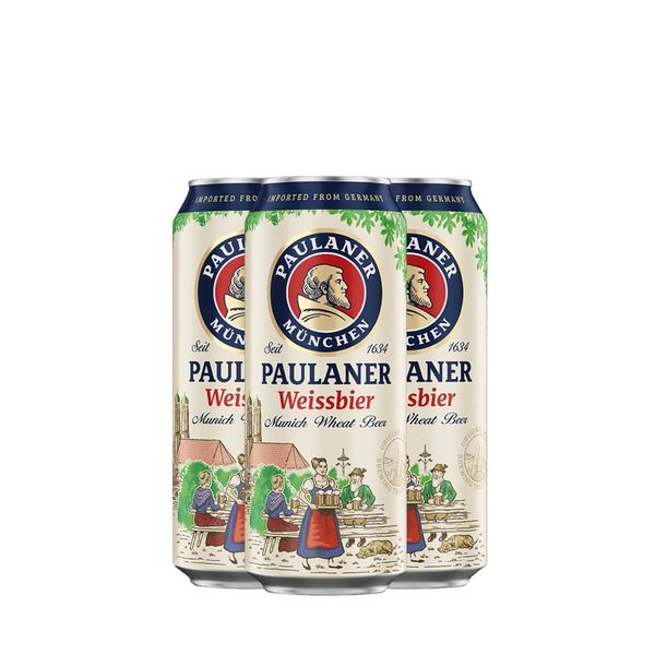 Pack 3 Cervejas Paulaner Hefe-weiss Lata 500ml