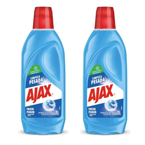 Kit 2 Limpador Diluível Ajax Fresh Blue Limpeza Pesada 500Ml