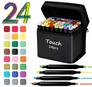 Kit 24 Canetinhas Coloridas Ponta Dupla Para Desenhos Goods