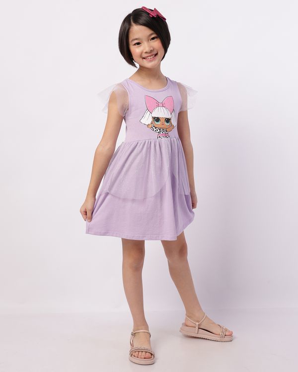 Vestido Infantil Curto Lol Surprise com Tule + Brinde Lilás 8
