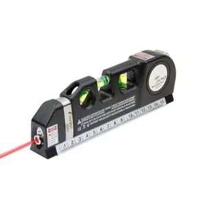 Nível a Laser com Trena Levelpro 3 Projeção Horizontal Vertical e Cruzada Régua e Fita 2,5M Preto Draik Nível a Laser com Trena Levelpro 3 Fita Retrátil 2,5M e Régua Multifuncional Preto Draik