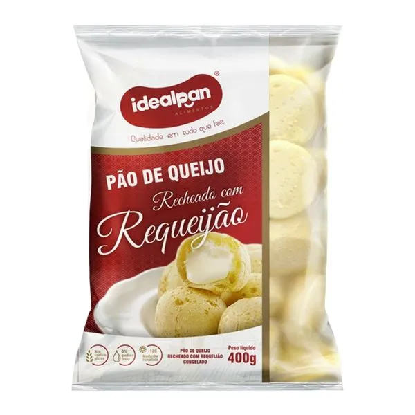 Pão de Queijo Idealpan Recheado Requeijão 400g