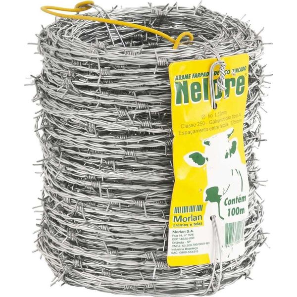 Arame Farpado Nelore 100m para Cercas em Fazendas Sítios e Chácaras Rolo Completo Morlan Arame Farpado Nelore 100m para Cercas Rolo para Fazendas Sítios e Chácaras Morlan