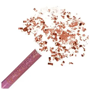 Lança Confete Rose Gold 60CM Kit 4 Unidades Rosê para Festas e Eventos All Connect Lança Confete Rose Gold 60CM Kit 4 Unidades Rosê All Connect