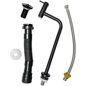 Kit Metais para Lavatório 5 Peças 0206 com Torneira Válvula Sifão e Engate Preto Dulluc Kit Metais para Lavatório 5 Peças 0206 Preto com Torneira Válvula Sifão e Engate Dulluc