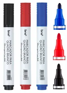 kit Marcador Quadro Branco Recarregável- 3 Cores