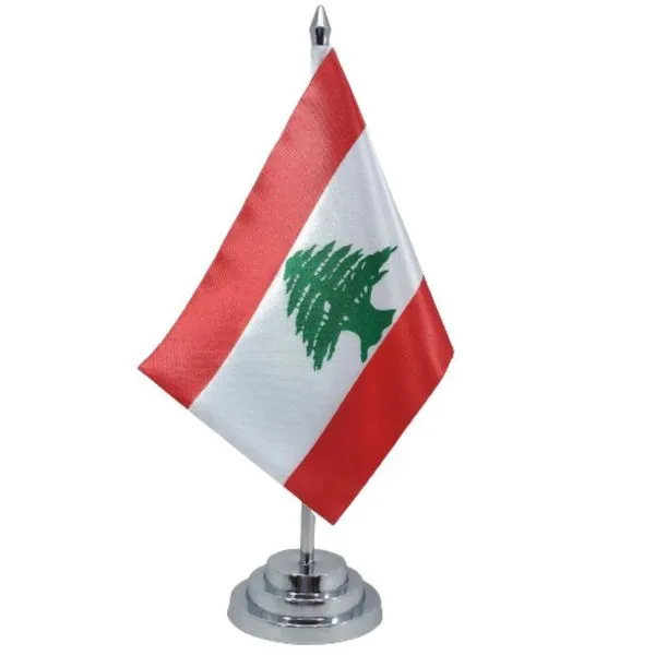 Bandeira Mesa Dupla Face Líbano 29 Cm Alt Mastro