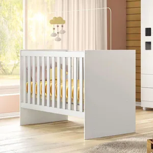 Berço com Suporte Mosquiteiro 100% MDF Life Branco