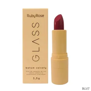 Batom Ruby Rose Bala Velvety Glass BG07 HB 548 BT BALA RUBY ROSE VELVETY GLASS BG07 HB