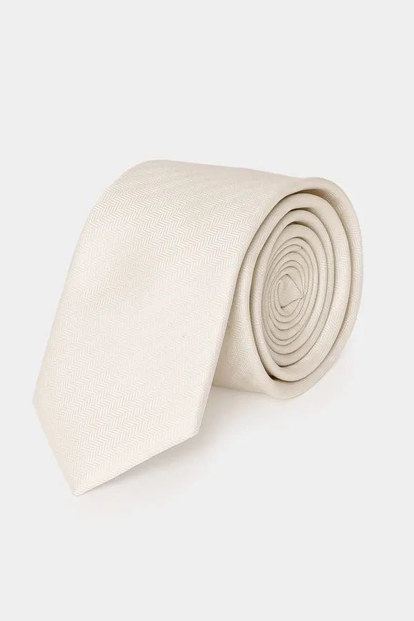 Gravata Falso Liso 6 Cm Off White - UN