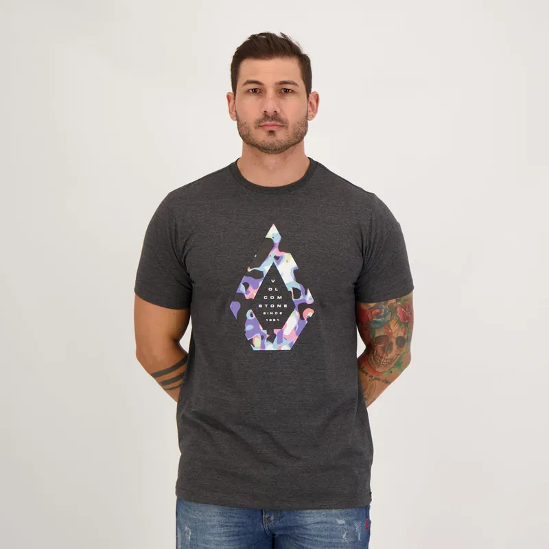 Camiseta Volcom Slim Grafite Mescla