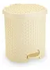 Lixeira Pedal Rattan 6 Lts Cozinha Banheiro Escritorio Creme