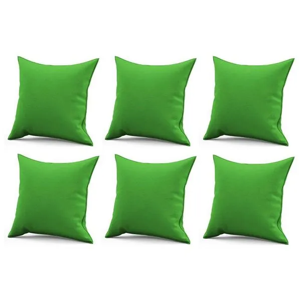 Kit 06 Almofadas Decorativa Quadrada Lih 45x45cm Cheia Com Enchimento Sintético Verde