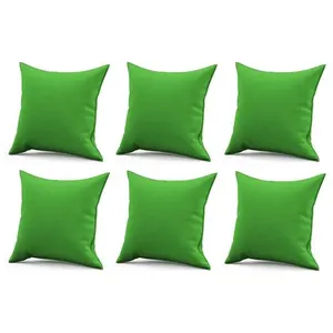 Kit 06 Almofadas Decorativa Quadrada Lih 45x45cm Cheia Com Enchimento Sintético Verde