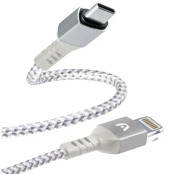 Cabo USB-C Argom Para Lightning 1.8m Fast Charge Nylon Arg-Cb-0024wt Branco (MP)