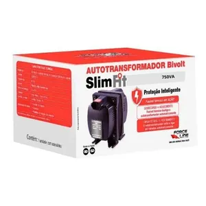 Transformador Bivolt 750VA Fit para Conversão de Tensão com Fusível Térmico Rearmável Preto Forceline Transformador Bivolt 750VA Fit para Conversão de Tensão com Tomada Tripolar Preto Forceline