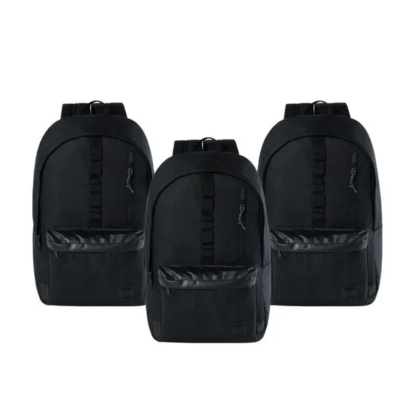 Kit com 3 Mochilas com Porta Notebook BG Net Preta 022662545800102266254580010226625458001