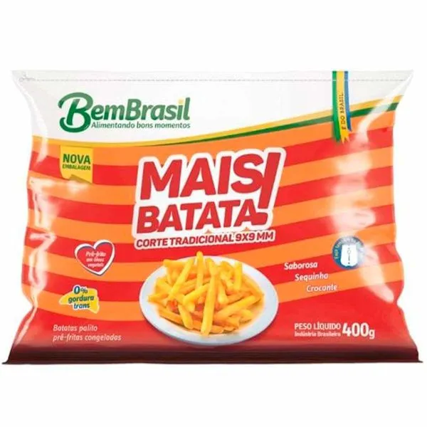 Batata Congelada Bem Brasil Mais Batata Palito Tradicional 400g