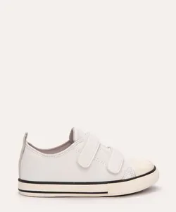 tênis infantil com tiras e velcro branco 23